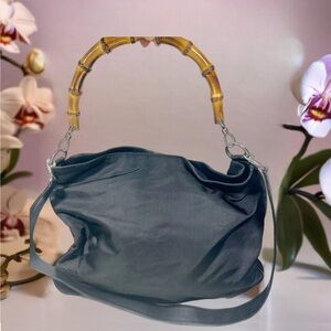 Gucci Black Bamboo Handle Bag